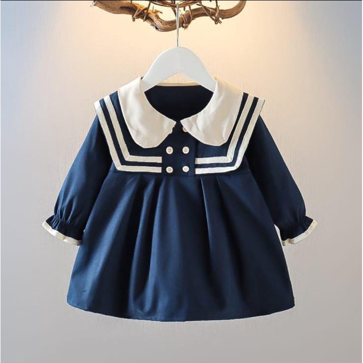 QFS - DRESS KIDS TIARA NAVY / UMUR-3-8 TH / TIARA KIDS / MODEL KOREAN LOOK / TERBARU / TERPOPULER