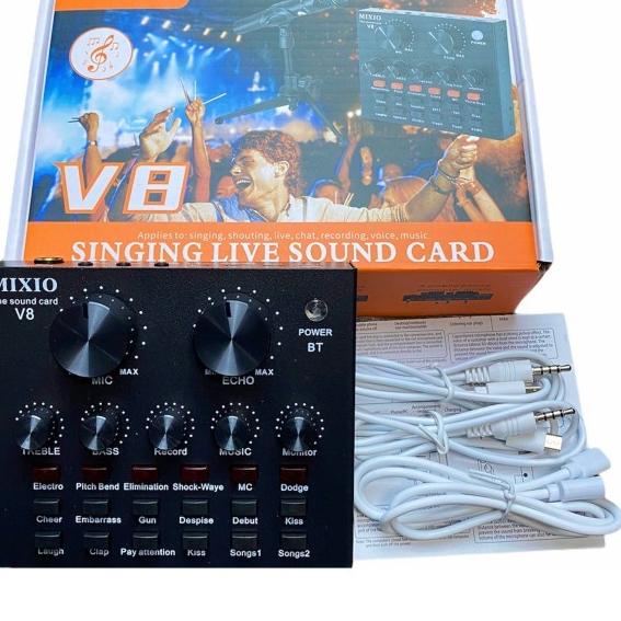 ✾ MIXIO V8S PREMIUM Live Streaming Soundcard Adapter Phone Laptop Microphone ☼