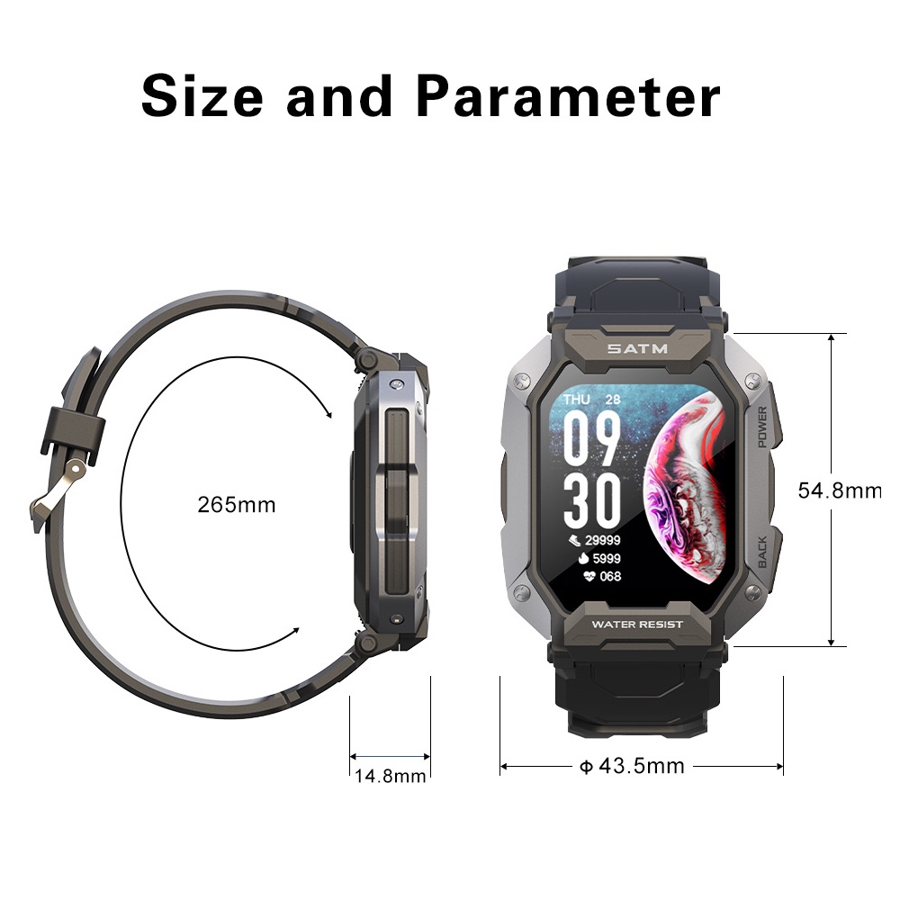 Bozlun smartwatch 5ATM Jam Tangan Pria Anti Air  Smartwatch Waterproof Men Gelang renang Fitness Wristband Rugged Outdoor Smartwatch for Smart Phone Swim diving watches