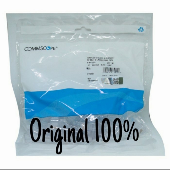 Terlaris Konektor Rj45 Amp Comscope Original Cat 5 Isi 50 Connektor