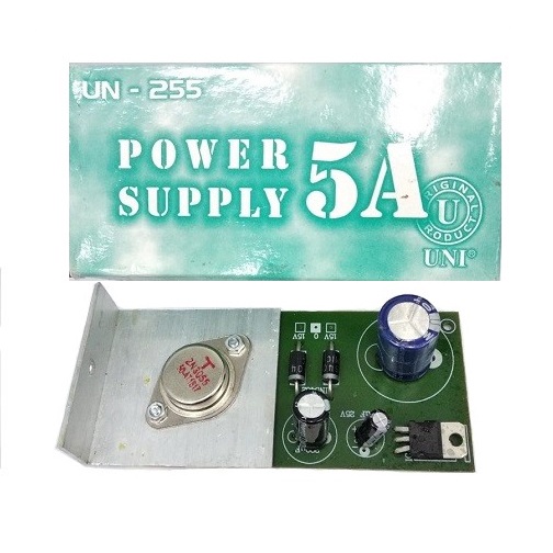 KIT Power Supply 5A 12V DC - UN 255 1 Transistor Jengkol Regulator 5A