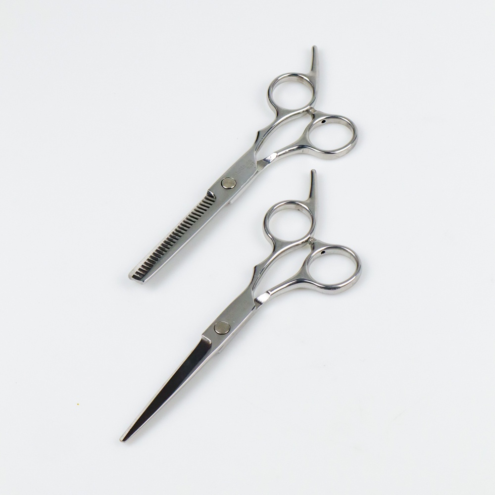 [TOSERBA_ENAK] - Biutte.co Set Gunting Rambut Sasak &amp; Flat Hairdressing Scissors - CL37 - Silver