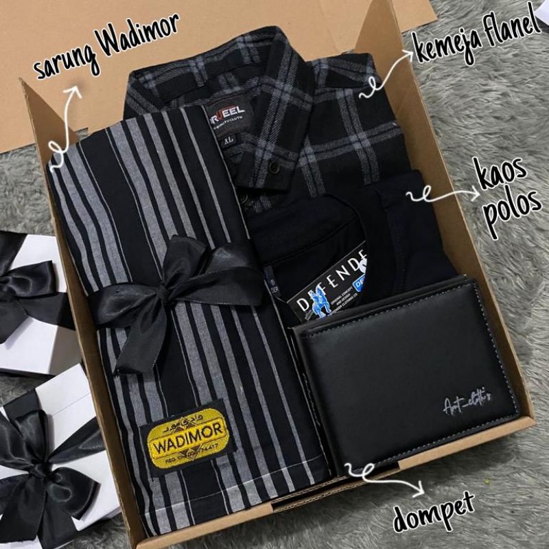 (bisa cod) hamper cowok muslim / kado sarung cowok / hadiah ulang tahun cowok / gift box / hadiah wi
