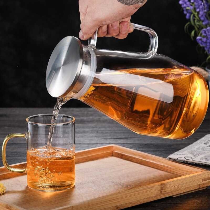 (BISA COD) FTIHSHP  Teko Pitcher Teh Chinese Teapot Maker Glass 1.6L - SL330