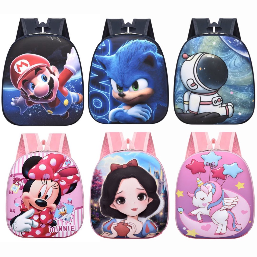 [MONA] Tas Ransel Anak Sekolah Motif Timbul 6D Tas Telur Series 2 Karakter Lucu Kualitas Import Premium -M0239