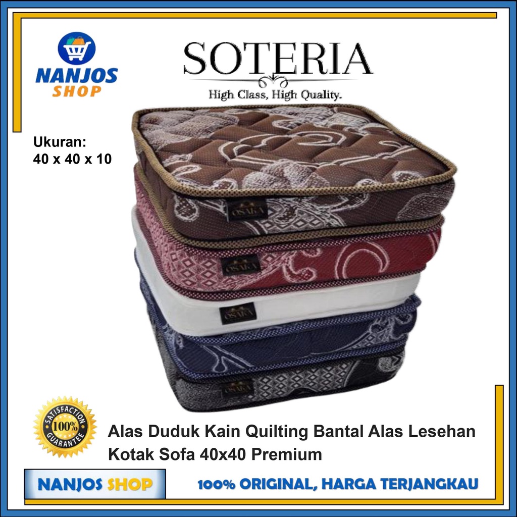 Alas Duduk Kain Quilting Bantal Alas Lesehan Kotak Sofa 40x40 Premium