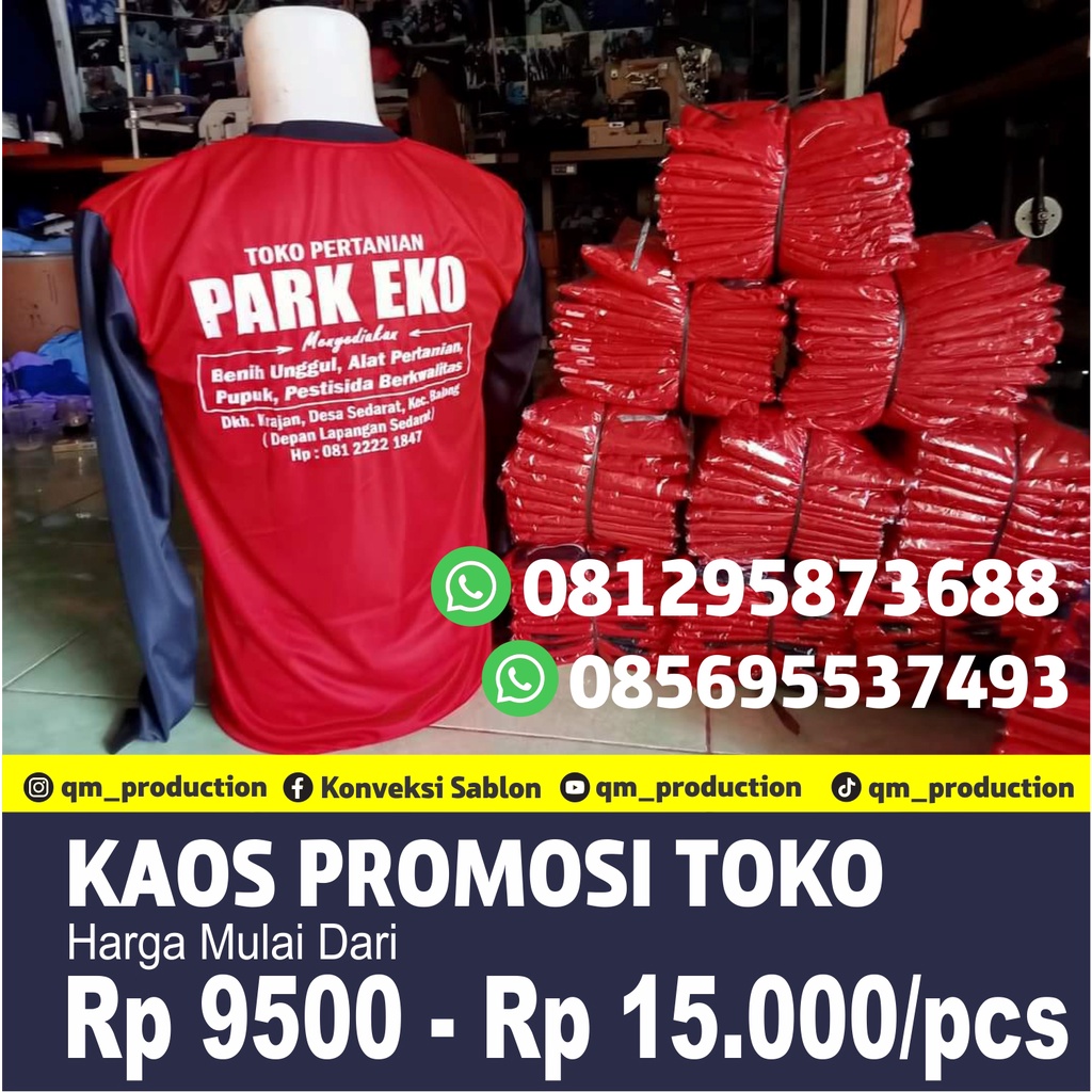 KAOS PROMOSI TOKO BANGUNAN / KAOS PROYEK/KAOS TOKO PERTANIAN/ PAKEAN KERJA PROYEK MURAH