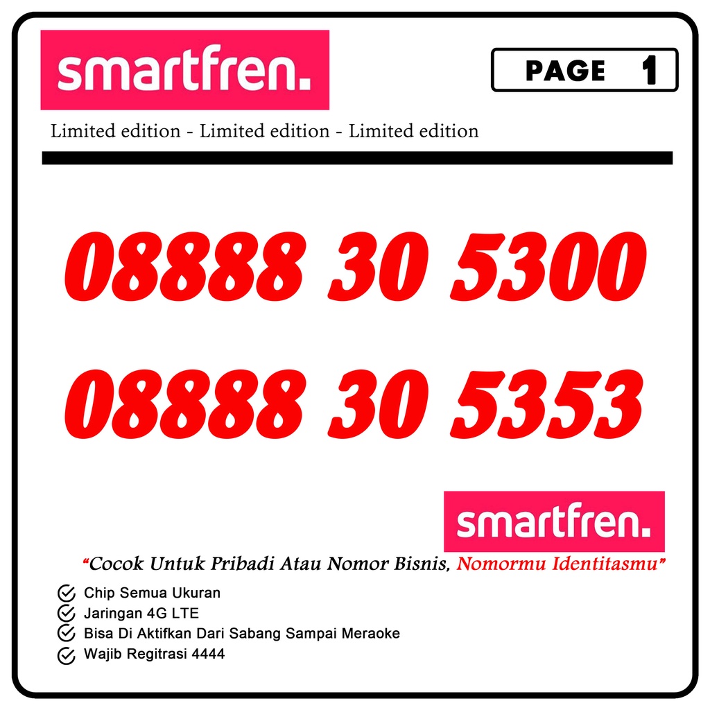 Kartu Perdana Nomor Cantik Smartfren Terbaik