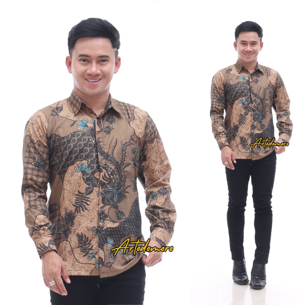 Artodomoro Kemeja Batik Pria Lengan Panjang Motif Widodari