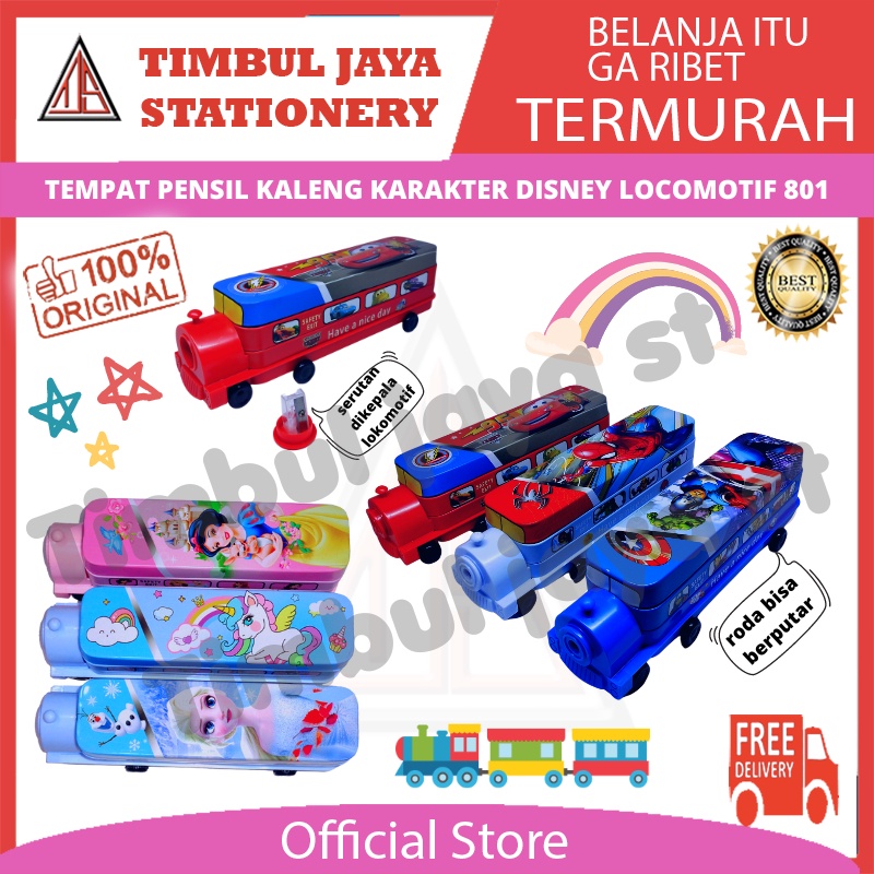 

Xiaolingjing Tempat pensil aesthetic pencil case aesthetic Kotak Pensil anak mobil bus locomotif Kaleng roda serutan multifungsi lucu aesthetic shark ikan hiu sky travel 578