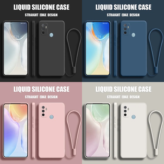 Case Oppo A53 Baby Skin FREE tali Silicone Softcase Candy Square FC