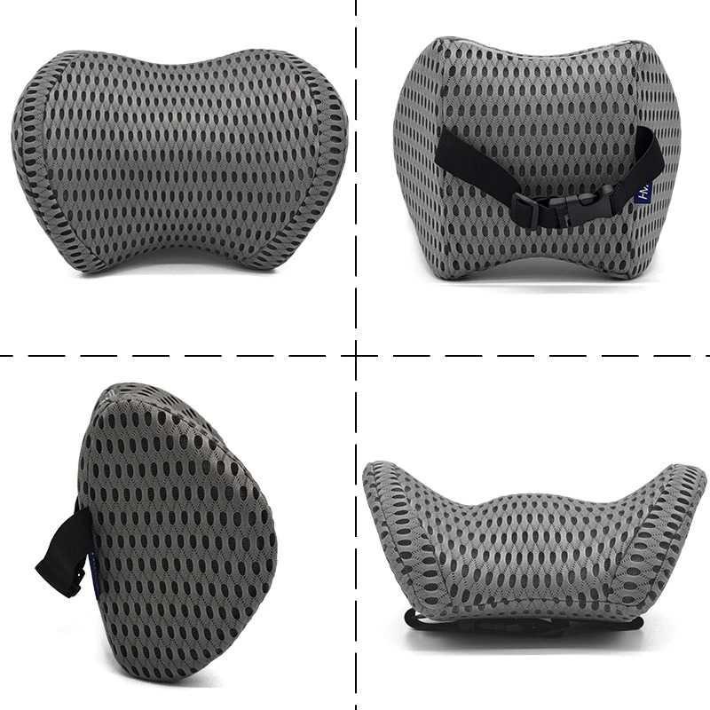 Bantal Leher Punggung Mobil Memory Foam Neck Lumbar Support - CT6 - Gray