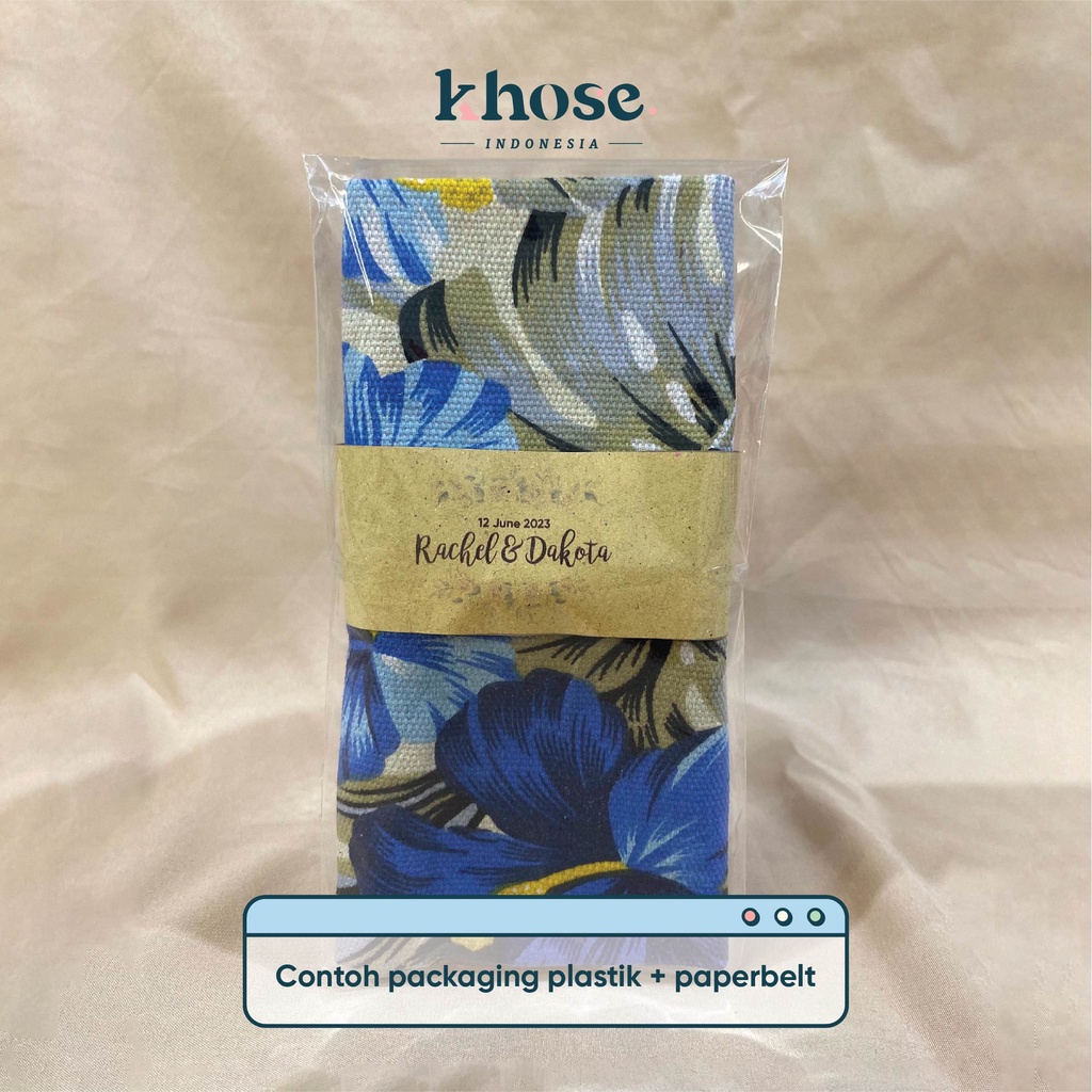 KHOSE POUCH TISU RESLETING KANVAS MOTIF TEBAL Uk 23X17 cm / TEMPAT TISSUE / SOUVENIR NIKAH