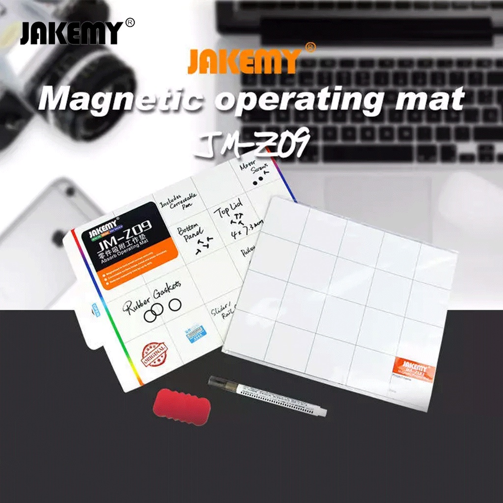 Jakemy Magnetic Work Mat Pad with Erasable Marking Pen &amp; Brush -JM-Z09