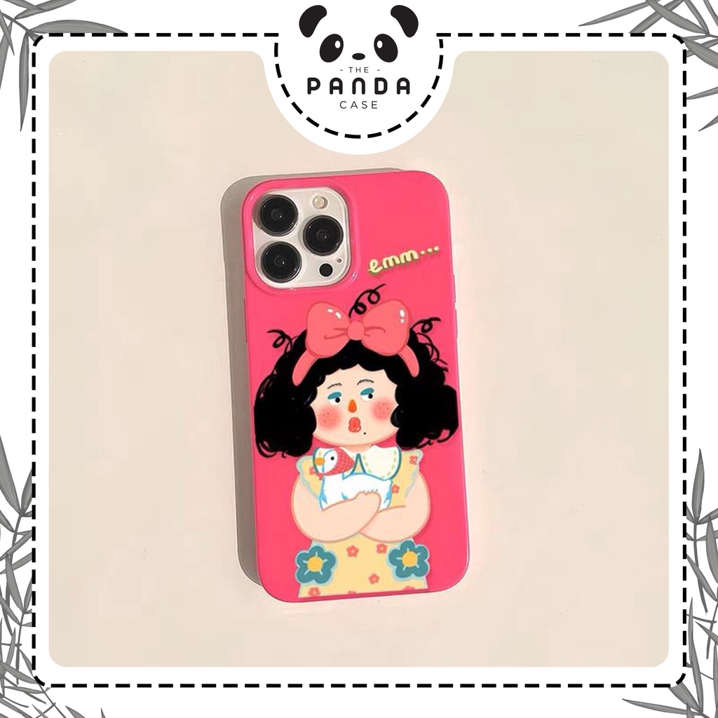 [ TPC ] iPhone Case For 14 Series TPU Soft Case Cute Pinky Girl Print Glossy Candy Case Camera Protection Shockproof For iPhone 14 13 12 11 Plus Pro Max - IP073