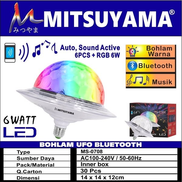 BOHLAM DISCO SPEAKER MITSUYAMA MS-0708 BT LAMPU LED