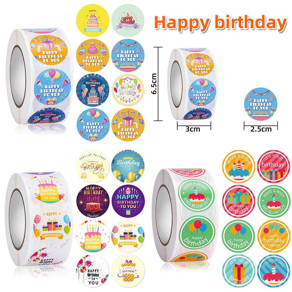 Sticker Roll Motif Random isi 500 PCS Label Stiker Packing Printing