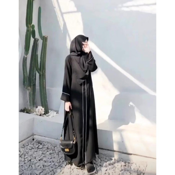 Abaya arab terbaru-gamis hitam remaja kekinian syari simple murah