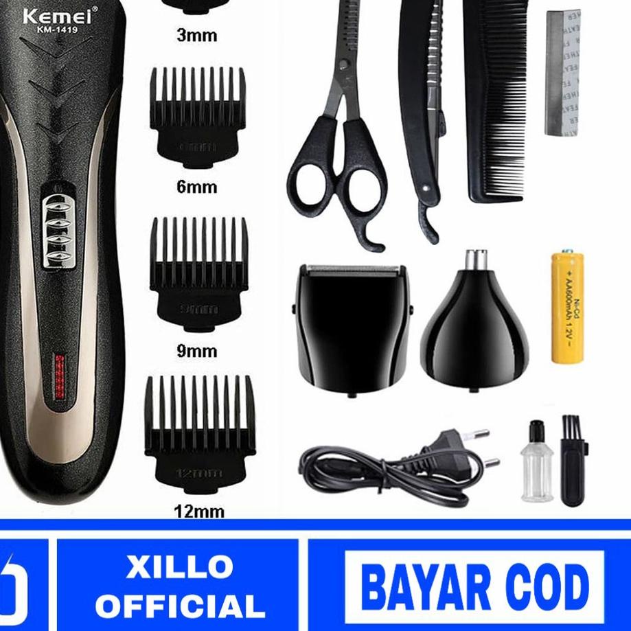 HOT Product KEMEI Alat Cukur Rambut Cas Mesin Potong Rambut Tanpa Kabel Cukuran Kumis Jenggot Charge
