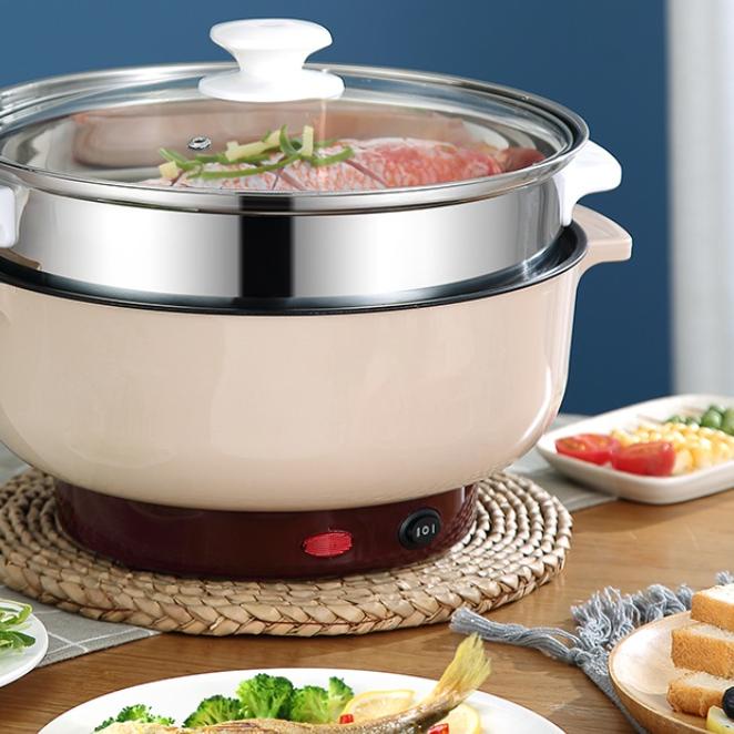 ♗ Panci Elektrik 2 in 1 Panci Listrik Panci Hotpot Steamer Stainless (BACA DESKRIPSI TERLEBIH DAHULU