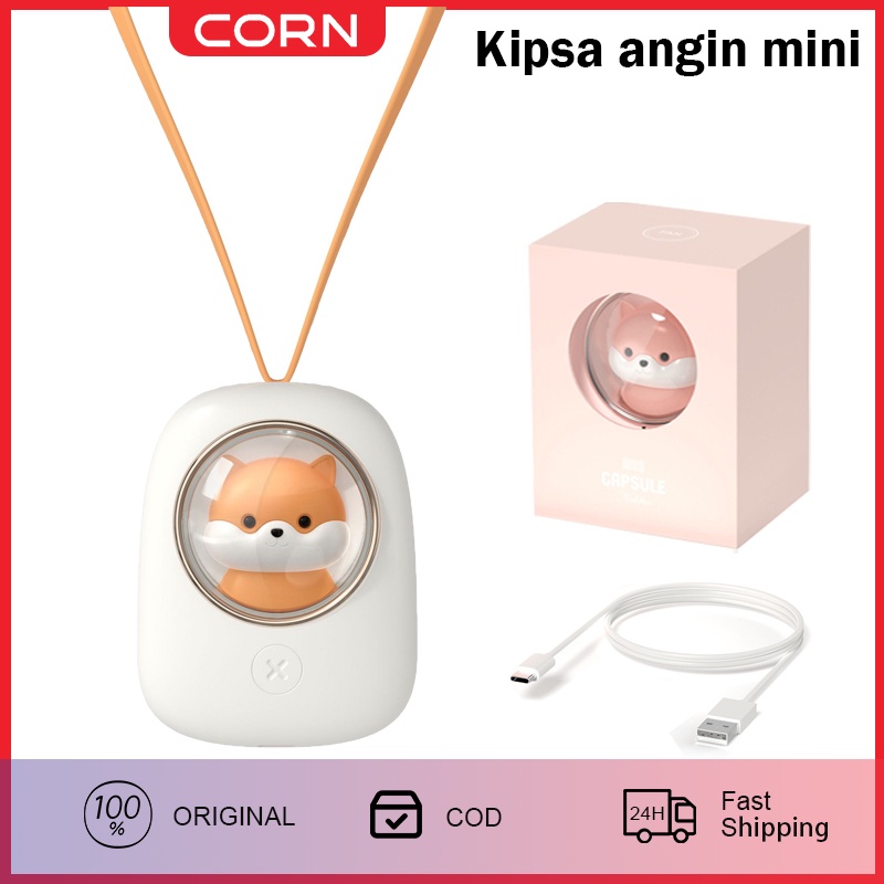 M18 Kipas Angin Mini Gantung Kesejukan yang Dapat Dibawa dan Didesain Lucu dengan 3 Kecepatan dan Baterai Tahan Lama 1200mah