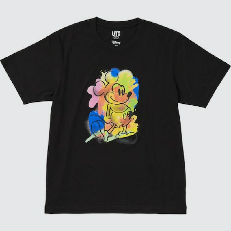 kaos uniqlo ut mickey mouse stands t shirt disney lengan pendek cowok original