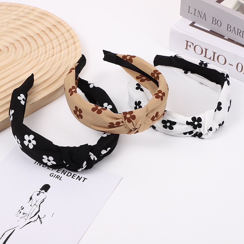 Gadis Bando Bunga Kecil Retro Korea Pergi Keluar Ikat Kepala Bunga Manis Sederhana Aksesoris Rambut Wanita Hairband Kecantikan Bandana Hair Accessories