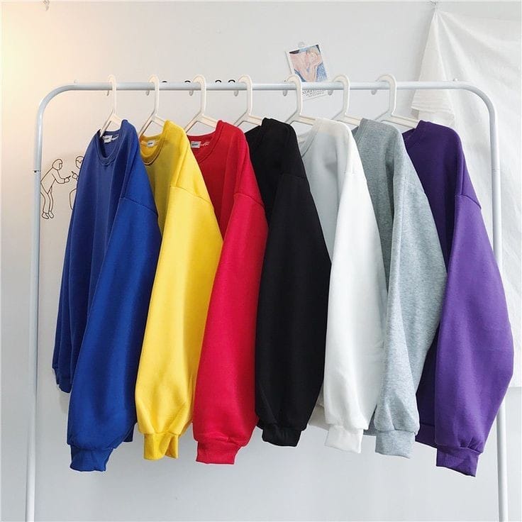 Parisdivarious Sweater Hoodie Sweatshirt Crewneck Polos 2 Bahan Fleece Size S - XXL (Pria &amp; Wanita)