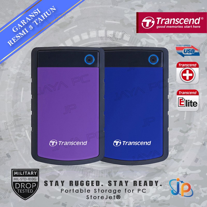 Transcend 25H3 1TB - HDD / Hardisk / Harddisk External 2.5" Shockproof