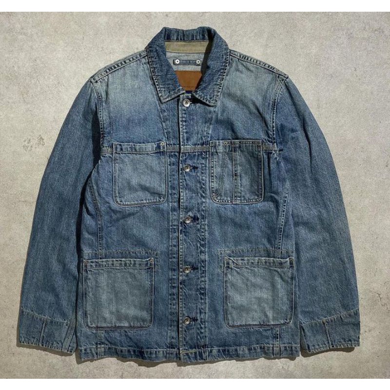 chore denim jaket gap blue washed J54