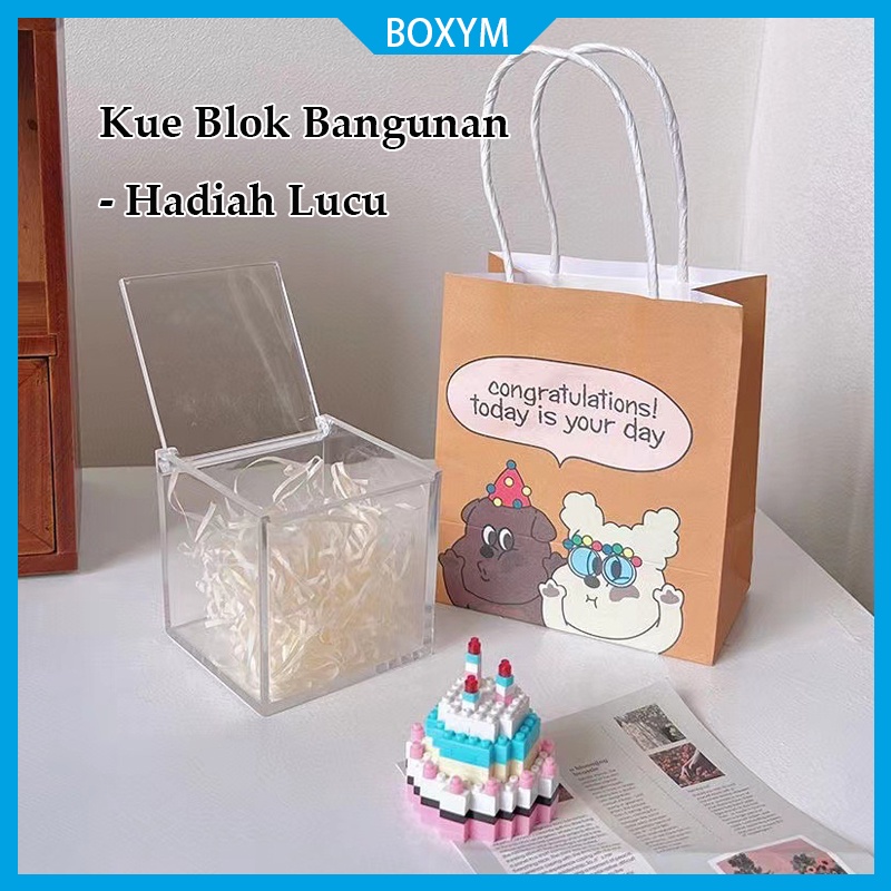 Nano Block Cake Gift Box / Mainan Blok Balok Susun Mini Cake /Kue Ulang Tahun Building Bricks Hadiah