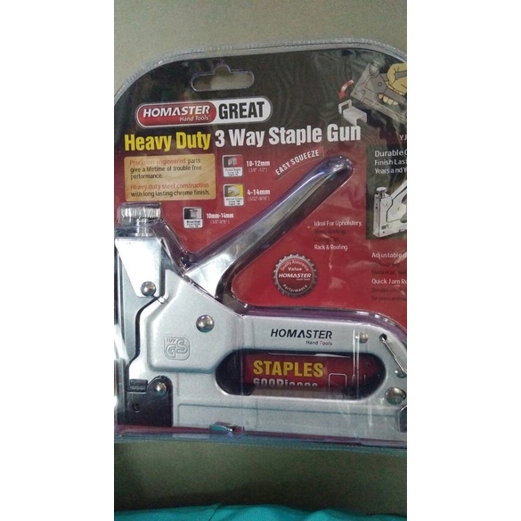 

Terlaris Staples Staples Tembak Homaster / Steples Tembak / Staple Gun Bonus Isi 600Pcs