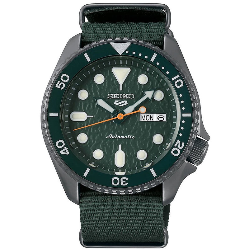 Seiko 5 Sports SRPD77K1 Automatic Green Dial Green Nylon Strap - Jam Tangan Seiko Original