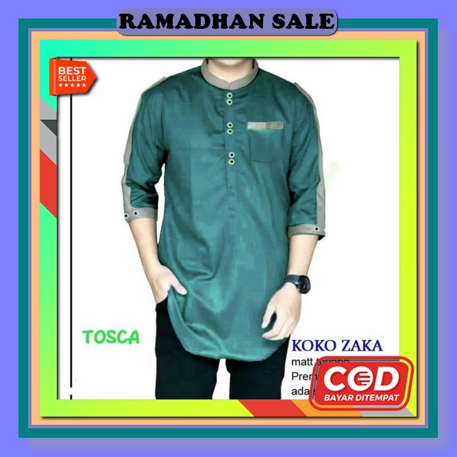 Baju Kokoh Pria Dewasa Koko Orang Tua Lengan Pendek Original Putih Polos Keren Kurta Premium Sholat 