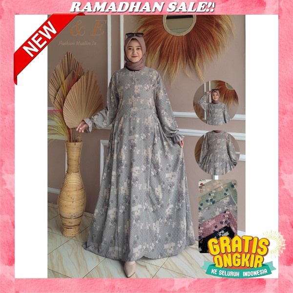 Gamis Motif Terbaru 2023 | Gamis Silk Premium | Gamis Semi Sutra Terbaru Evanes Dress Gamis Crinkle 