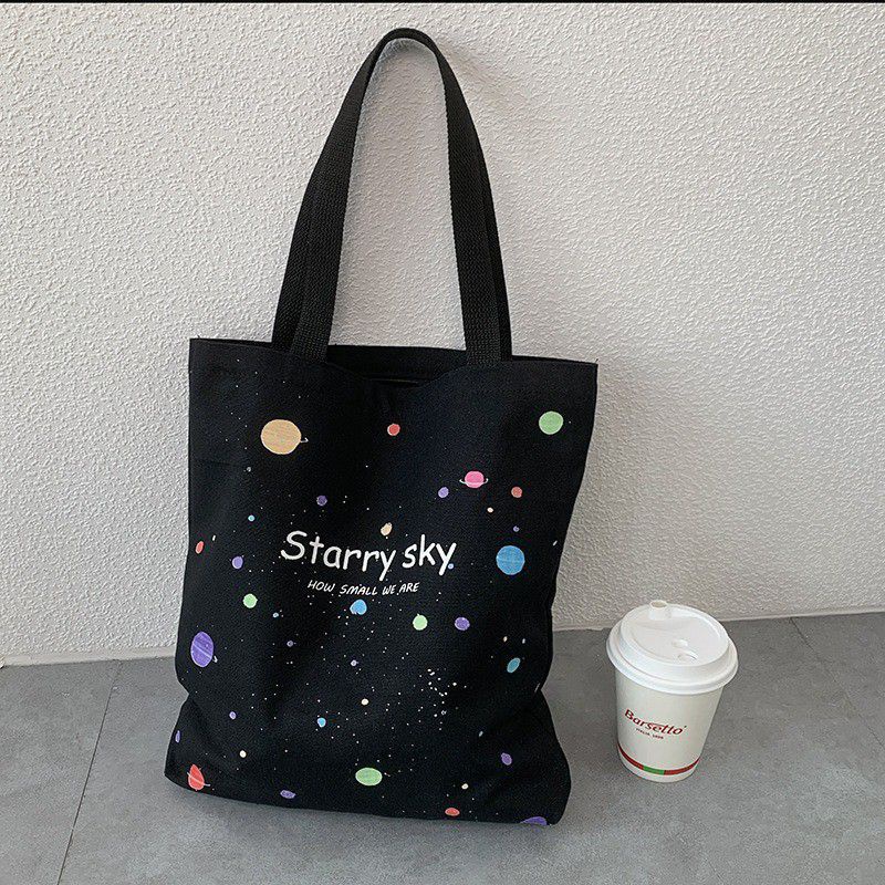 Arifirn Totebag Planet Art Canvas - Premium Tas Totebag Wanita dan Pria