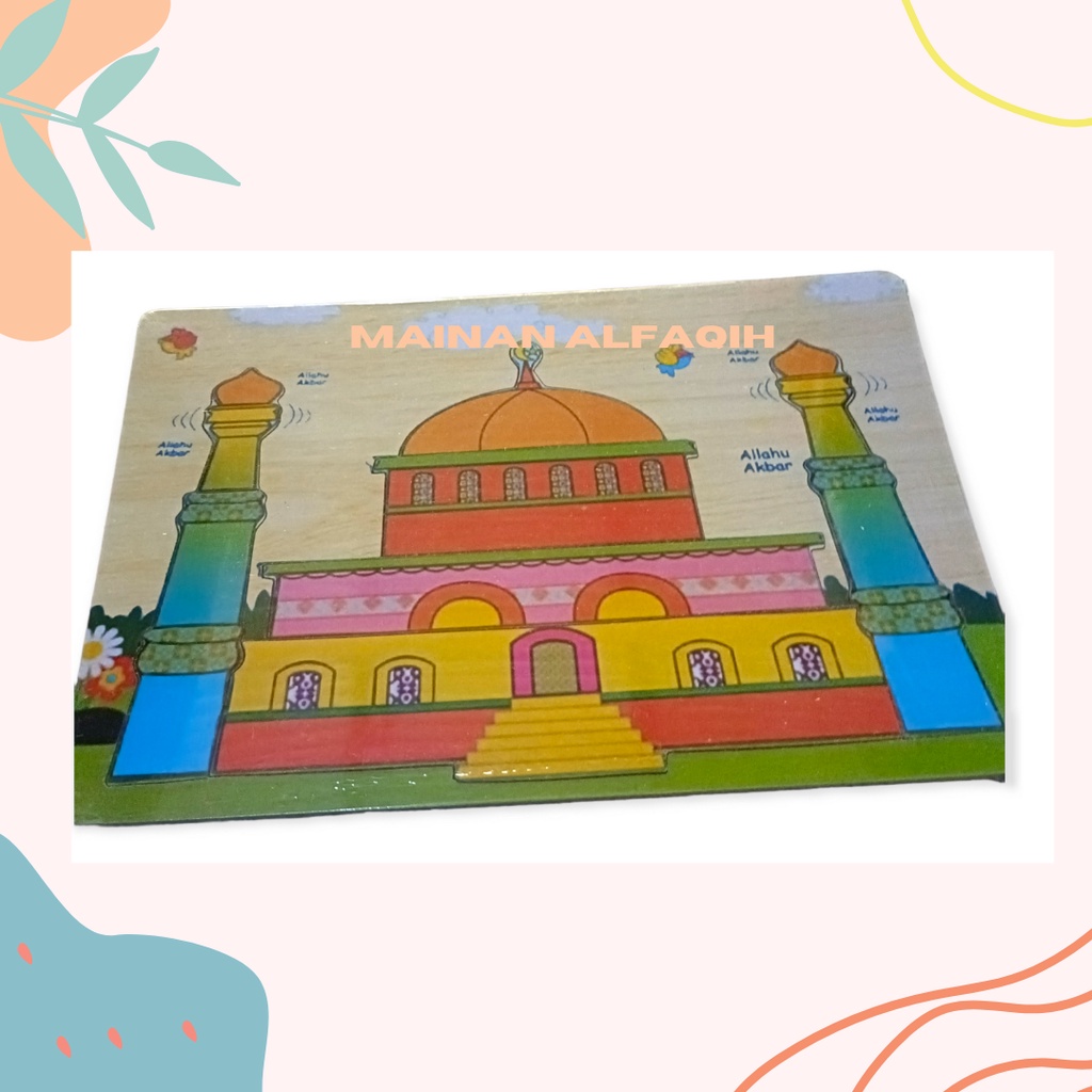 Mainan Edukasi / Puzzle Masjid / Puzzle Masjid Kayu / Puzzle Anak Masjid / Mainan Puzzle Masjid