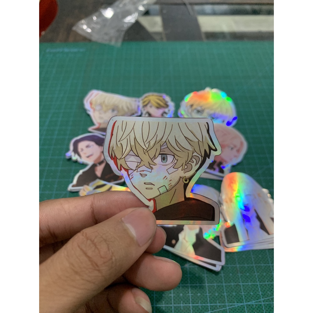 

Stiker lucu Hologram Anime TOKYO REVENGERS Mikey manjiro sano, draken,chifuyu Tahan Air Stiker untuk Case Hp,Helm,Laptop