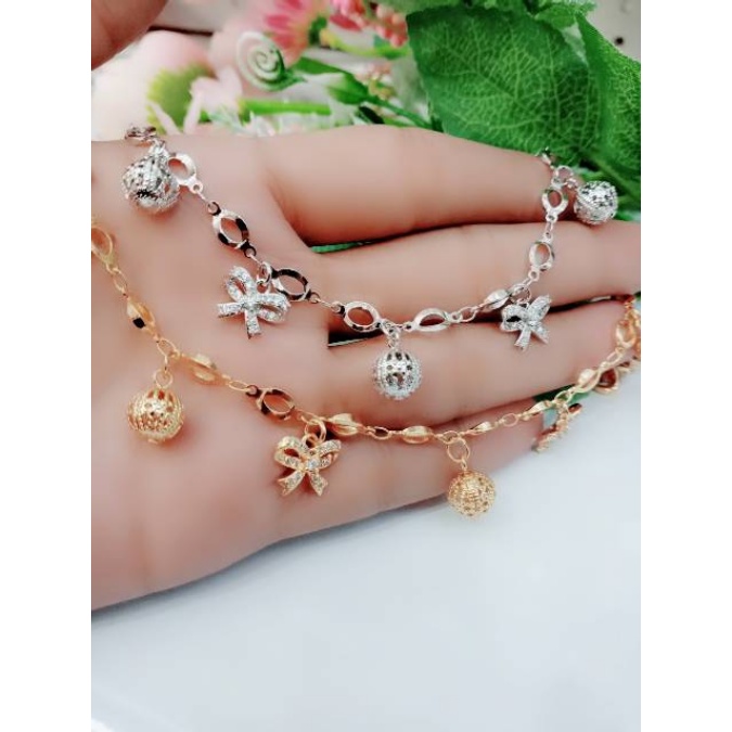 Gelang Tangan Rantai Pita lapis emas