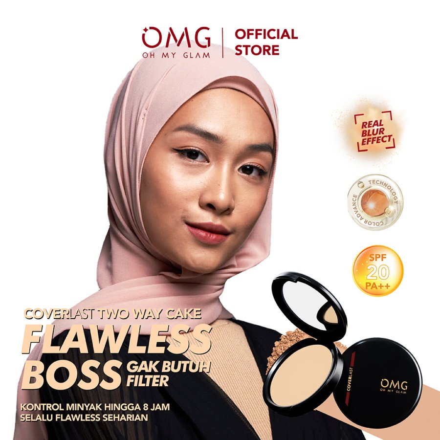 OMG Paket Bedak Padat dan Foundation | OMG Duo Power Cover Bundle (Foundation &amp; Two Way Cake)