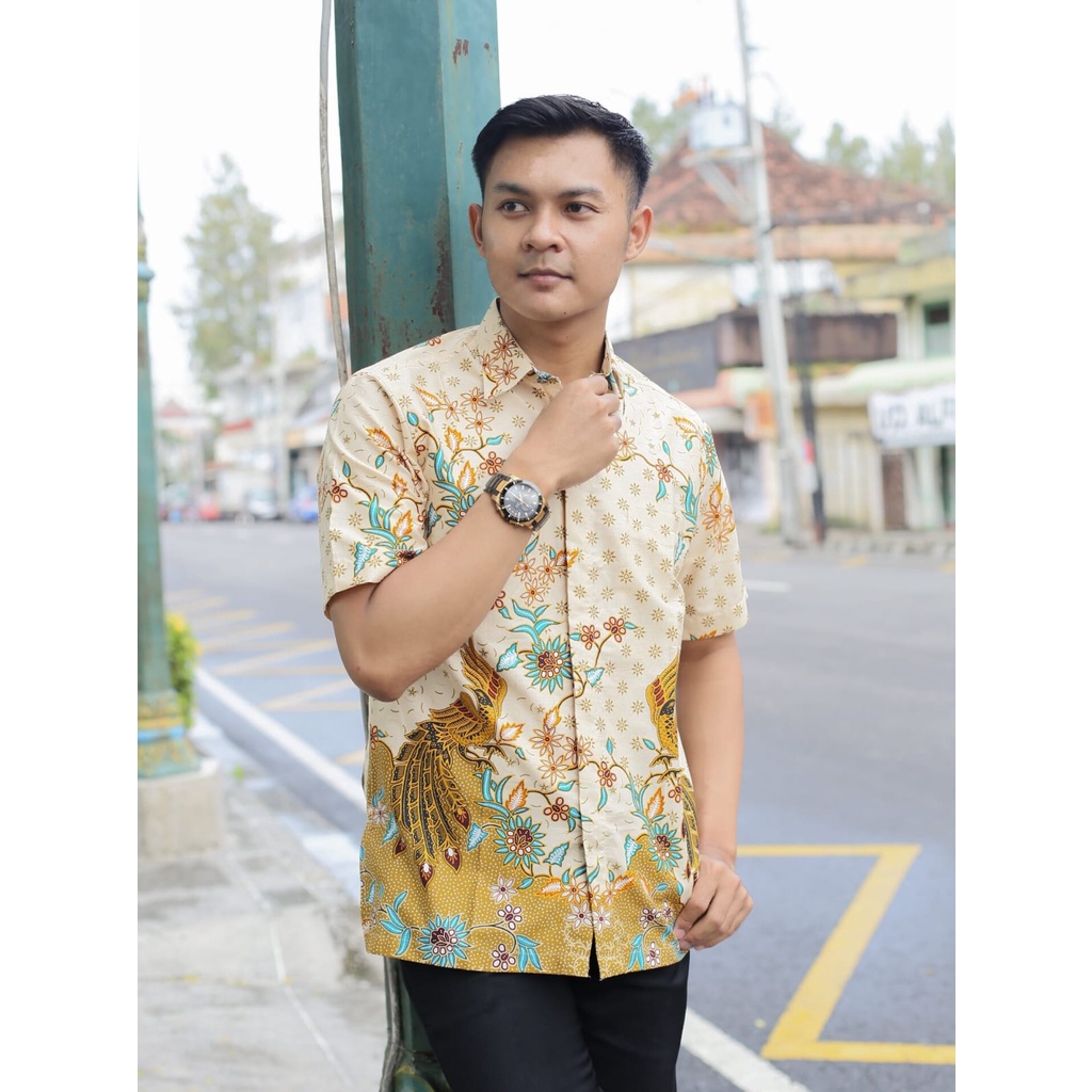 Kemeja Batik Lengan Pendek Motif Truntum Phoenix - Pangestu Batik