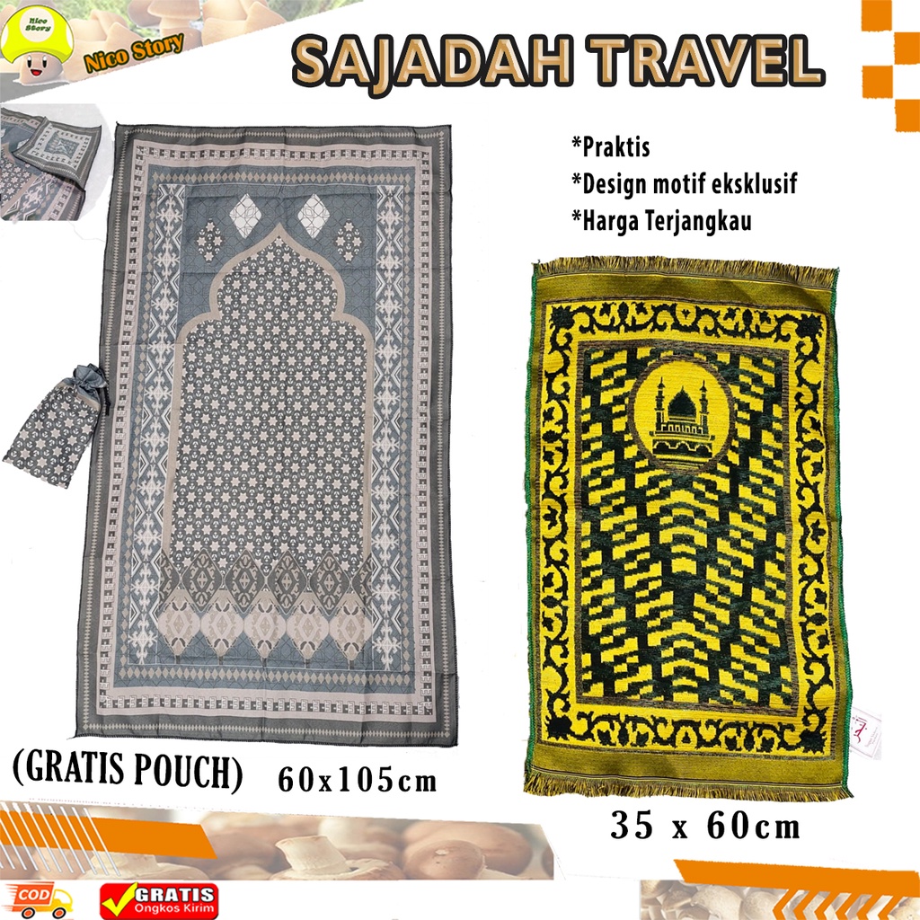 (NCS) Sajadah Travel Sajadah Traveling Pouch Souvenir Umroh Sajadah JUMBO / KECIL Motif Al-Bahar Sajada Mukena Traveler