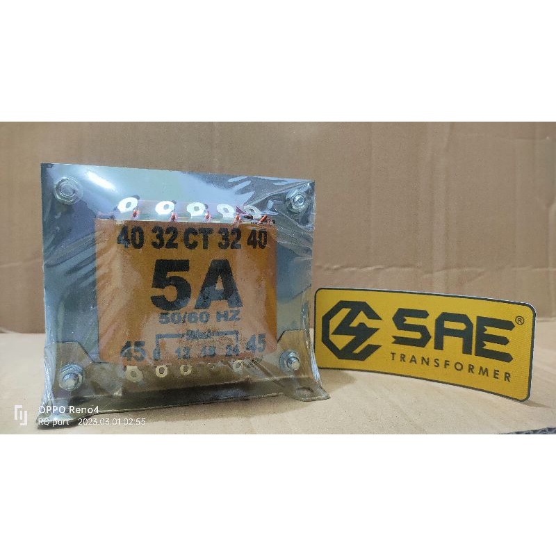 Travo sae 5A 45V ct besar murni