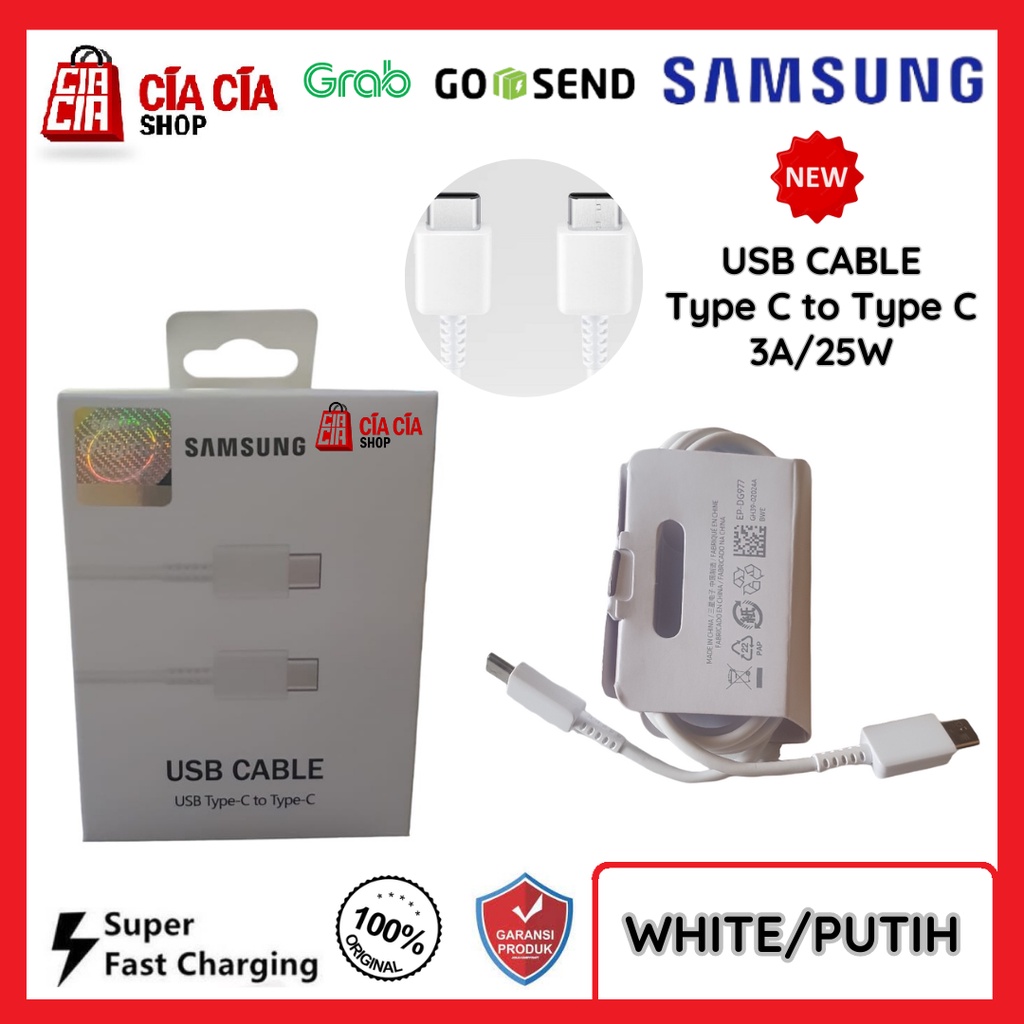 Kabel Charger Type C to Type C Samsung Original Super Fast Charging