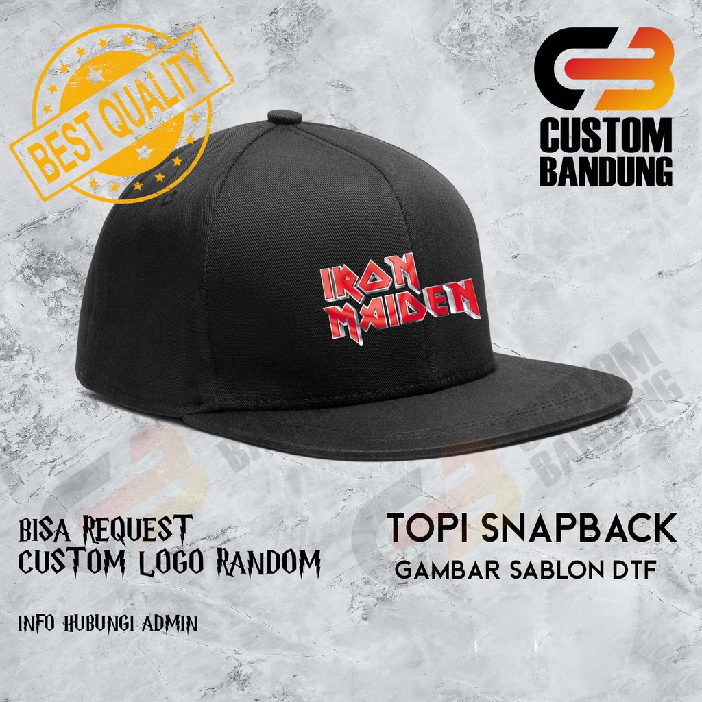 Topi Snapback  IRON MAIDEN Pria Wanita Topi Cap Bisa Tulis Nama Bisa COD Original High Premium Quality