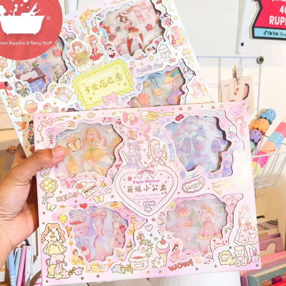 

BISA ✨COD✨ Paket Sticker Senmu isi 32 lembar stuker jurnaling journal set buku alat tulis sekolah pastel pink lucu box buruan