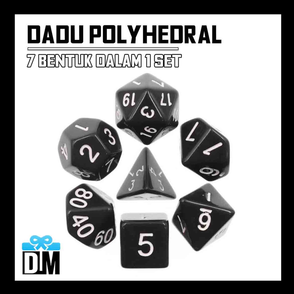 Dadu 20 ANGKA Unik 1 Set Prisma Segi 20 - 12 sd 6 sama sisi Polythedral Randomize Acak Nomor Urut