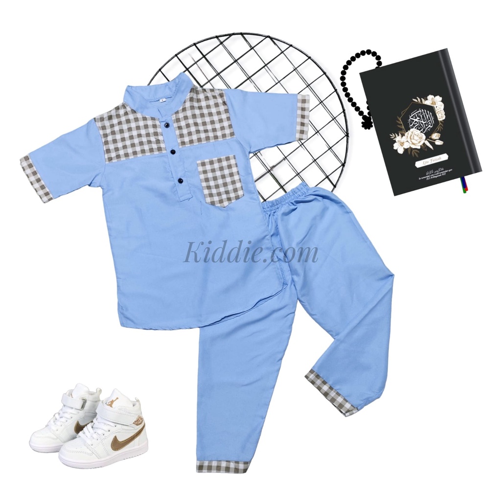 Koko anak laki laki motif kotak kotak 4-12 Tahun