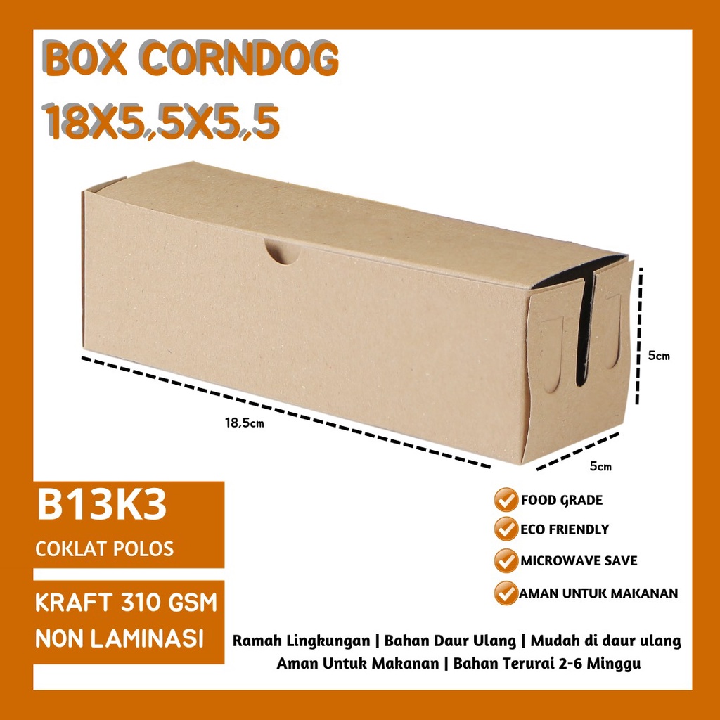 Box Corndog Bahan 310 Gsm (B13K3-Non Laminasi)