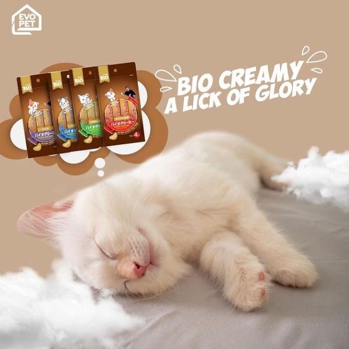 ( 12 PACK) - BIO CREAMY TREATS 60GR CEMILAN/SNACK KUCING / BIO LIQUID